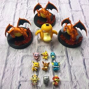 Pokemon Funko Pop Figures & 1999 Psyduck Tomy Figure & Pokemon Centre Charizard